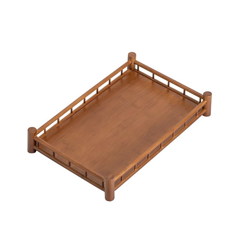 Bandeja para mesa de centro rectangular: estante de madera grande para juegos de té