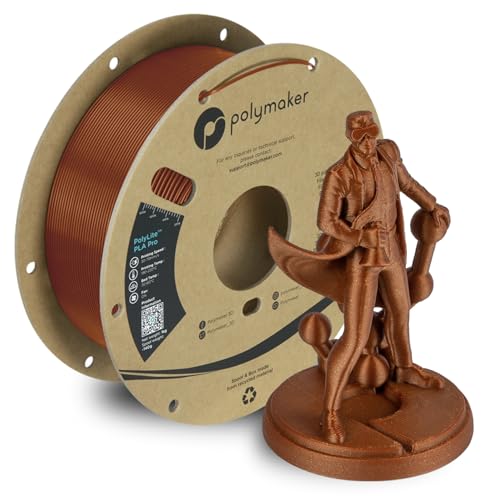 Image of Polymaker PLA PRO Filament 1.75mm 1kg, Tough & High Rigidity Metallic Bronze 3D Printing Filament, PolyLite PLA PRO 3D Printer Filament 1.75mm, Print with Most 3D Printers