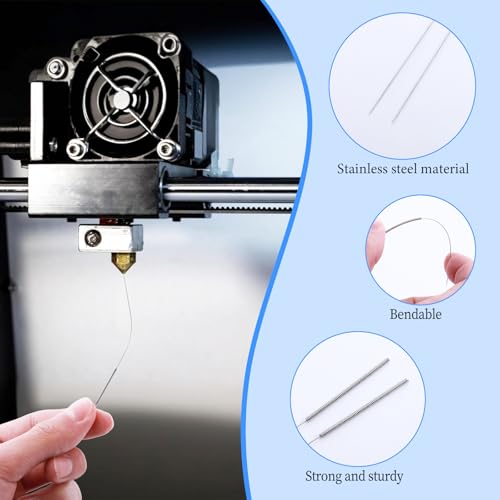 ElevateTech 3D Drucker Düsenreinigungsnadeln Reinigungsset, 80-teilig 0,4 mm Edelstahl-Düsenreinigung Nozzle Cleaning Tool Kit Düsenreinigungswerkzeug-Set 3D Drucker Zubehör für Filamentdüsen – Bild 4