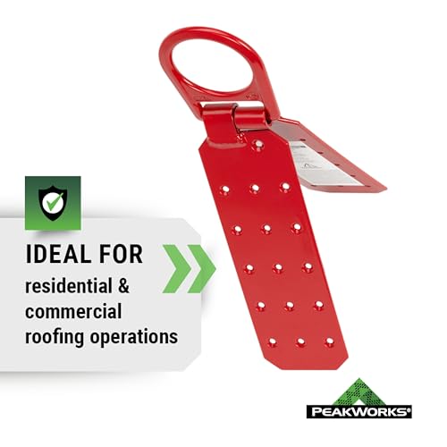 Image of Peakworks Temporary Roof Anchor Bracket - Stainless Steel Safety Roof Top Anchor Bracket for Roofing Work - Industrial, Construction, Roofing Fall Protection - ANSI & OSHA Compliant