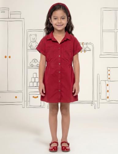 Image of Amazon Brand - Symbol Girl's Cotton Denim Shirt Knee-Length Casual Dress