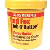 Red Fox Tub O'Butter Cocoa Butter, Moisturizing Creme, 14 oz (Pack of 2)