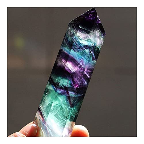 Gemme de quartz fluorite naturelle taillée en pointe hexagonale de 4cm - 2