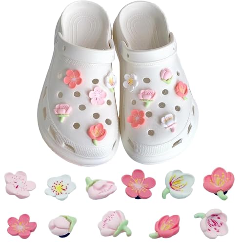 Shoe Charms, 11 Pcs Cute Designer Shoe Charms with Flower, Cute Diy Shoe Accessories Dcor, 2024 New Charms Bows Flower Pink Charms Set, Gifts for Women Kids