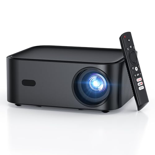 Image of HAPPRUN Official Licensed Netflix Smart Projector, DoIby Audio, Native 1080P 1000ANSI Portable Projector for Home