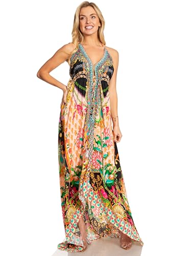 Image of Sakkas Lizi 2025 Womens Maxi High-Low Halter Handkerchief Long Dress Beach Party