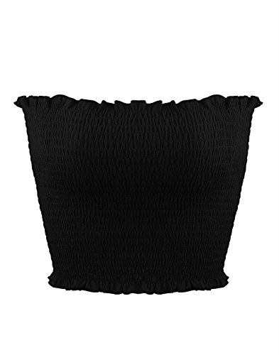 Sweet Bei J Damen Tube Top Trägerlosen Oberteil Hemd Brust Wrap Schwarz XS Cover