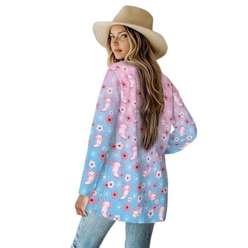 Image of Women's Open Front Cardigan Long Sleeve Loose Sweater Lightweight Soft Cardigan Jackets