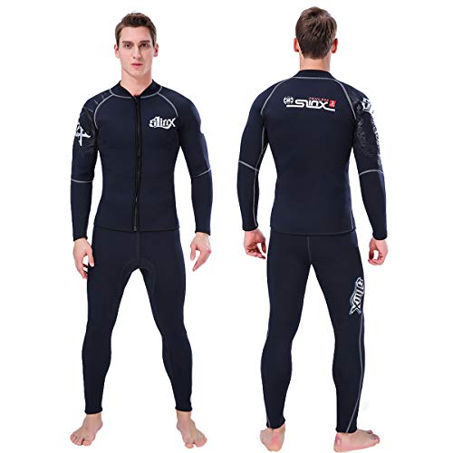 image for FINDSLINX Wetsuit top Jacket 3mm Neoprene Front Zipper Long Sleeve Div