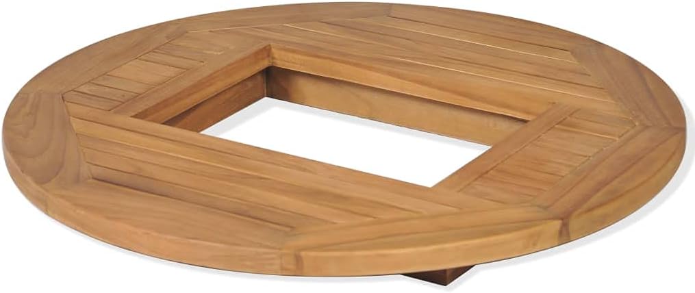 Table Top Brown Teak Hardwood Medium Stackable Tabletop Round Kitchen Furniture Table Parts Tops