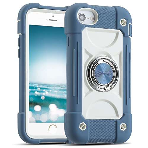 MARKILL Compatible with iPhone Se3/iPhone Se2,iPhone 6/6S Case,iPhone7/iPhone8 Case 4.7 Inch with Ring Stand, Heavy-Duty Military Grade Shockproof Cover (Blue)