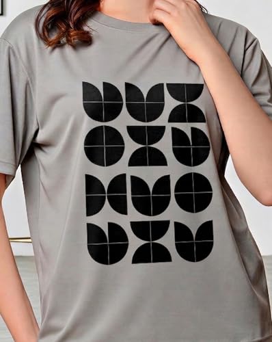 Image of Women's Half Sleeve Oversize Tshirt Graphic Printed Round Neck T-Shirts for Women