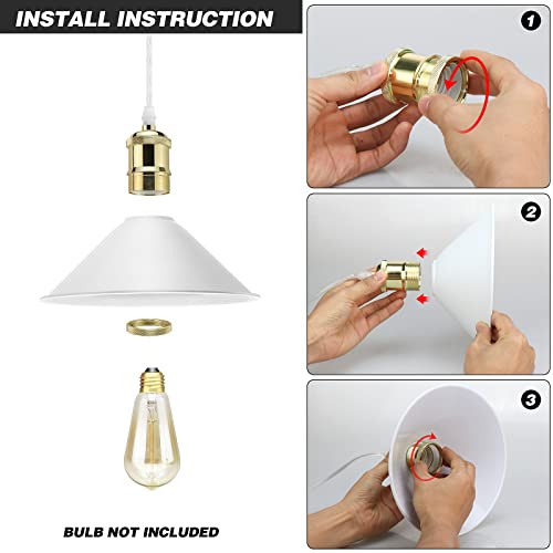 Image of LYOOWNG White Plug in Pendant Light, Modern Hanging Light with Plug in Cord