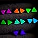 Glow in the Dark 8 mm. Triangle Stainless Steel Stud Earrings for Women, Teens and Girls, Hypoallergenic Post Earrings, Elesea Jewelry - Handmade in Italy (Green)
