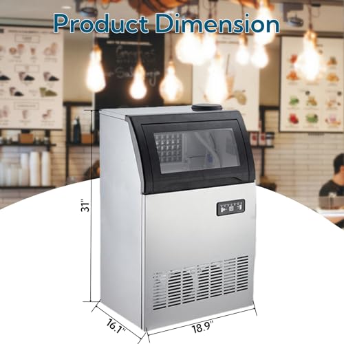 Máquina de Hielo Comercial GAOMON 100 Lbs/24H Acero Inoxidable miniatura 4