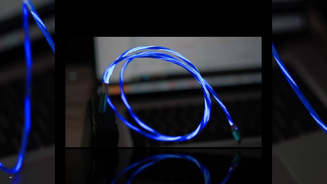Image of USB Type C to Type C PD Fast Charging Cable Phone Charger High Data Speed Visible Light Up Blue Current Flowing for All USB C Device-39Inches Blue