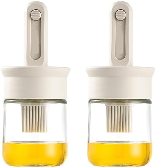 2Pcs Heat Resistasnt Basting Brushes, BPA Free Silicone Pastry Brush, Spread Oil Butter Sauce Marinades for BBQ Barbecue Baking Kitchen Cooking Dishwasher Safe