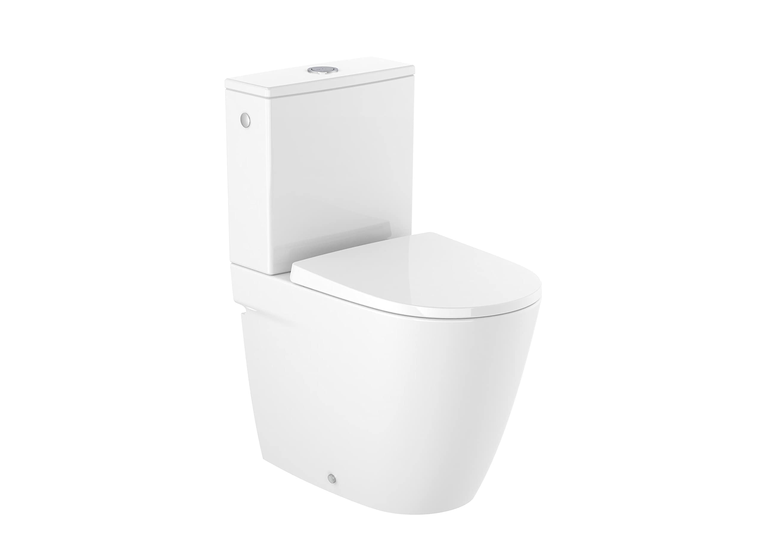 Roca A342688000 Taza Rimless, Adosada Pared, Evacuacion Dual, Altura 420mm, Coleccion ONA, Blanco (Cisterna y Asiento No Incluido)
