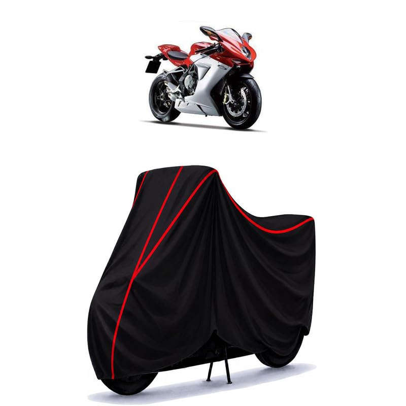 Image of MV Agusta F3 800 Water Resistant Bike Cover for All Motorcycles & Rain | Heavy Duty Taffeta Fabric | UV Protection, Dustproof, Scratchproof | All Weather Two Wheeler Body Cover with Elastic Bottom