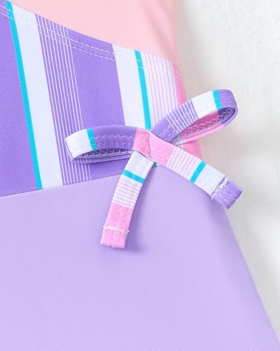 Image of Mioglrie Toddler Baby Swimsuit Girl Bathing Suit Girl 2T 3T 4T 5T 6T Girls One Piece Swimsuits Color Block Swimwear