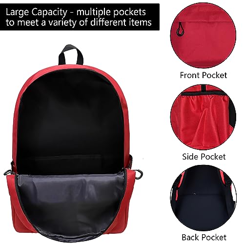 Backpack Laptop Outdoor Sport Travel Hiking Waterproof Backpack 17 Inch (Red)4