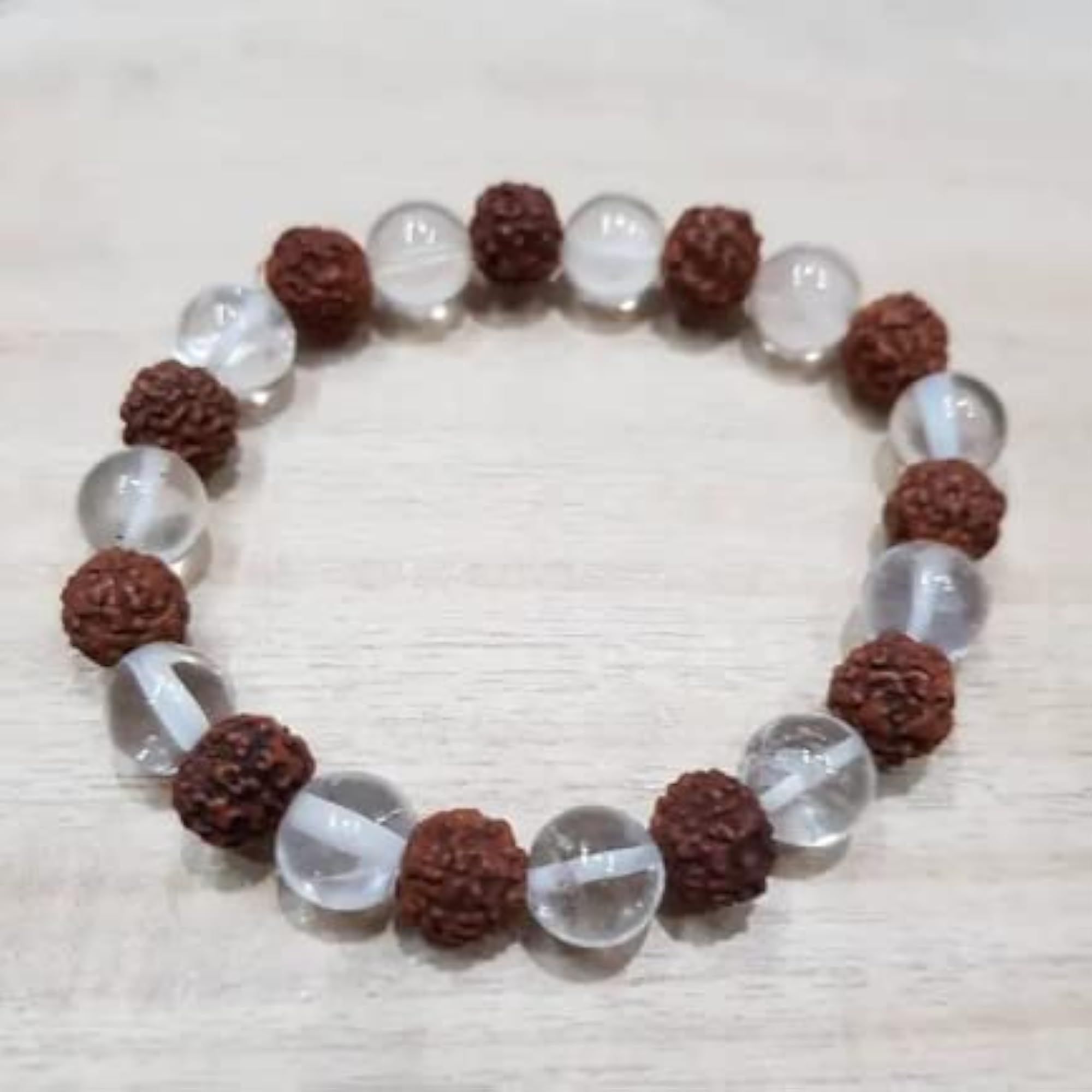 Unique Sphatik Rudraksha Healing Bracelet, Certified Luxury