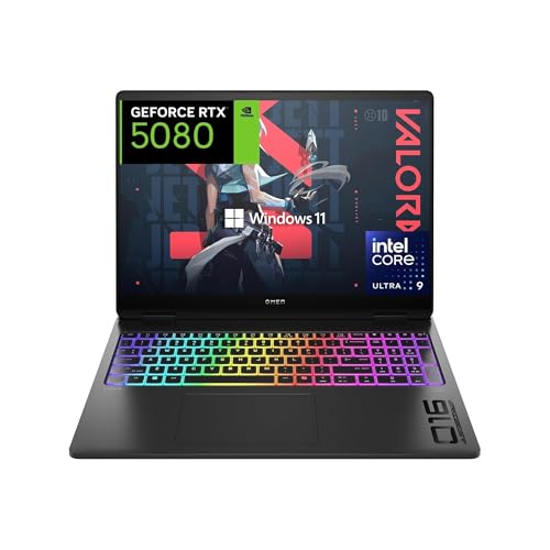 HP OMEN MAX 16-ah0010ns - Ordenador Portátil Gaming de 16 2.5K WQXGA (Intel Ultra 9-275HX, 32GB RAM, 1 TB, NVIDIA GeForce RTX 5080, Windows 11) Negro - Teclado QWERTY Español