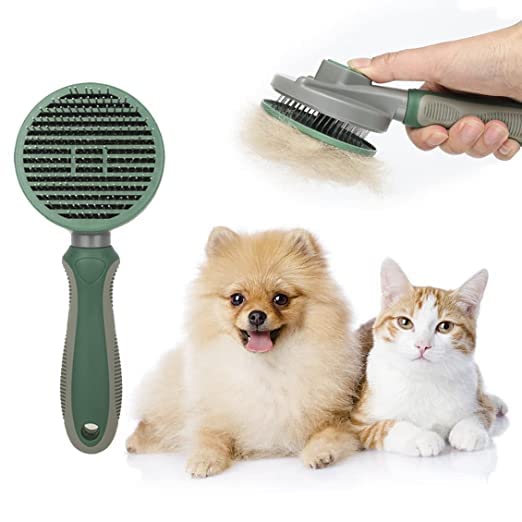 Veersung Dog Brush Pet Grooming Brush Slicker Dog Comb Self Cleaning Brush Comb for Dogs Cats Puppy Pet Accessories , Hair Shedding Brush for Dogs Pet Care Comb (Multicolour)