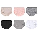 Hanes Women's Plus Cotton Brief Underwear (Regular & Plus Sizes), 6 Pack-Neutral Assorted, 6