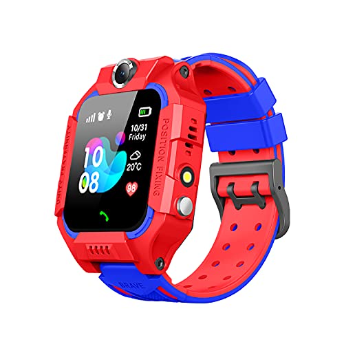 Waterproof Kids Smart Watch LBS Tracker - Boys Girls for 3-12 Year Old with SOS Camera Alarm Call Camera Alarm Touch Screen SOS Electronic Toy Birthday Gifts (Waterproof Red)