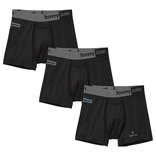 Tommy John Men's 360 Sport 2.0 Trunks - 3 Pack - Comfortable Breathable Soft Underwear for Men (Black, Large) Arizona 