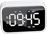 [Alarma dual y 5 sonidos de alarma] Alarma dual con 5 sonidos de alarma ajustables. Seleccione sus sonidos favoritos para cada momento maravilloso. 30 niveles de volumen, es el mejor despertador para personas que duermen mucho
