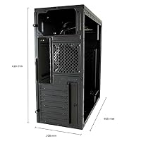 LC-POWER LC-7040B Midi-Tower Gehäuse | ATX, Micro-ATX & Mini-ITX | 360 mm GPU Support | 145 mm CPU-Kühler | USB 3.2 & USB 2.0 | Schwarz mit gebürsteter Aluminiumfront – Ansicht 4