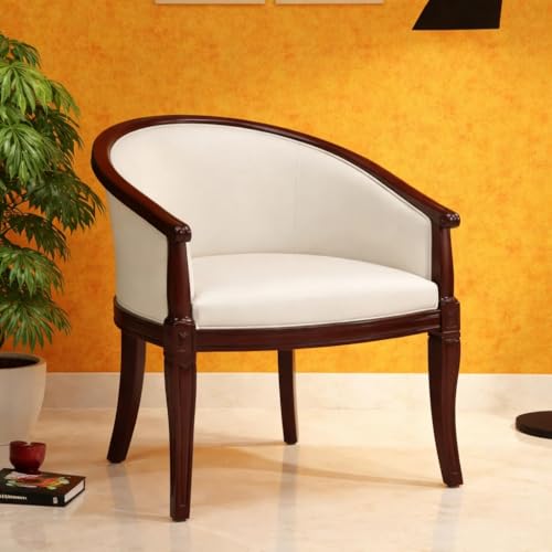 Image of Solid Wood Arm Chair for Living Room Honey Oak Finish Wooden Armchairs Home Decor Furniture New (Walnut Colour)