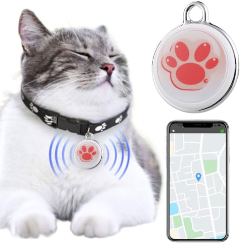 HIMS Rastreador GPS para gatos y gatos, collar líder en el mercado, rastreador de ubicación GPS para mascotas, no requiere carga, sin tarifa mensual, impermeable, funciona con cualquier collar