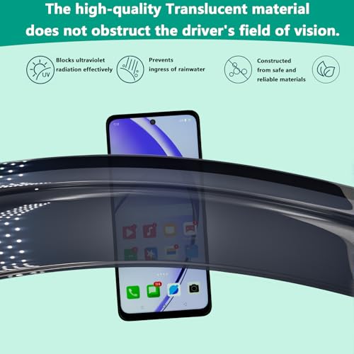 YCLizz Window Visors Rain Guards Compatible with 2017-2026 Chrysler Pacifica, Out-Channel Side Window Wind Deflectors Vent Shades Accessories, Dark Smoke 4 Pcs, 2018 2019 2020 2021 2022 2023 2024 2025