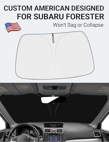Image of Proadsy 2026 Upgrade Front Windshield Sun Shade Foldable Sunshade Protector Custom Fit 2015-2018 Forester Crossover Base Premium Sport Limited Accessories