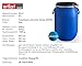 plasteo® 60 Liter Deckelfass Weithalsfass mit Spannverschluss | Futtertonne | Universalfass | Lagerfass | Campingfass | Transportfass | Regenfass | Stapelbar | IKG Gütezeichen | Blau