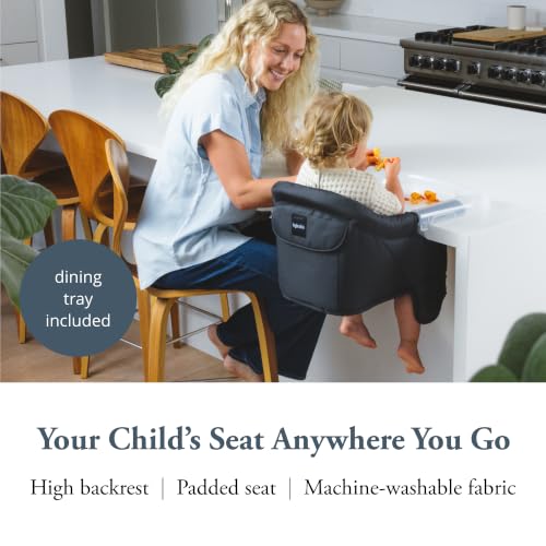 Image of Inglesina Black Fast Table Chair with Clear Fast Dining Tray