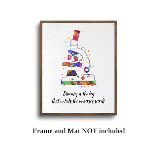 Dignovel Studios 11X14 Unframed Microscope Watercolor Art Print Medical Art Microbiologist Chemistry Educational Art Biology Microscopy Wall Hanging Decor DN916 by Dignovel Studios - Used condition - Image 4