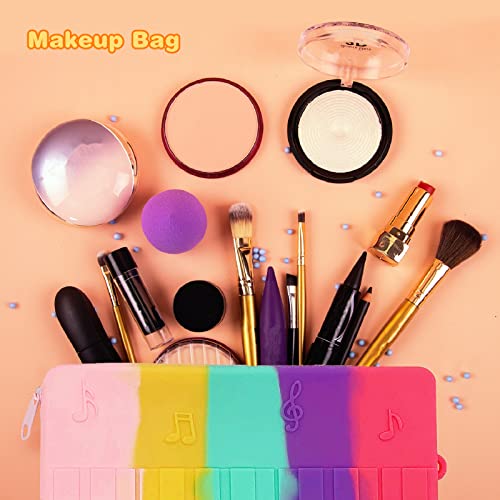 Divivid Pencil Case Cute Pencil Pouch, Large Kawaii Pen Holder With Zipper, Waterproof Silicone Colored Crayon Storage Box, Travel Makeup Cosmetic Bag For Girls Boys(Pink) #TOP5