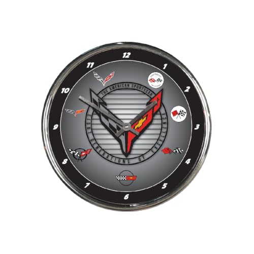 Corvette 8 Generations Wall Clock