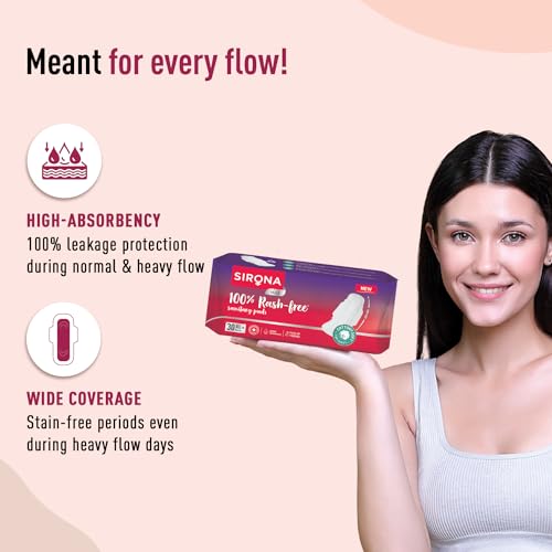 Image of Sirona Max Sanitary Pads for Women | XL (Pack of 120 Pads) | 100% Rash Free & Toxic-Free | Organic Cotton Sanitary Pad | Up to 0% Leakage, Comfortable & High Absorbency