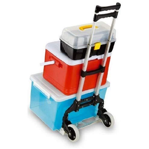 SEYROLIN Portable Folding Hand Truck Aluminium Luggage Trolley Cart & Dolly 80 Kg Capacity with Black Bungee Cord| Telescoping Handle| PVC Wheels with Double Bearings for Travel Office Auto Moving-image-47