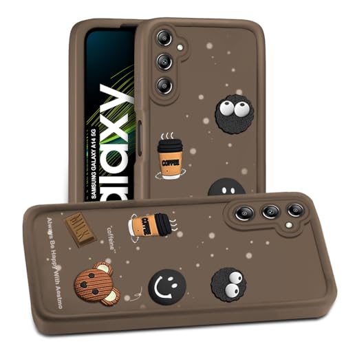 Image of AESTMO Back Case Cover for Samsung Galaxy A14 5G Cover | Cute Fun Cartoon 3D Ball | Coffee Silicone Case | Full Body Protection | Camera Protection Back Cover for Samsung Galaxy A14 5G (Brown)