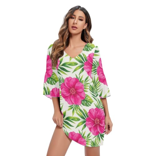 Robe en mousseline de soie douce au motif aquarelle haut de gamme