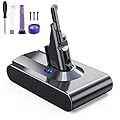 EVARY 8000mAh Batteria per Dyson V8 Absolute SV10, Batteria di Ricambio per Dyson Animal Fluffy Absolute Aspirapolvere con 2PCS Pre Filtri (V8)