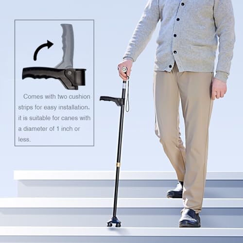 Cane Handle for Standing Aids Seniors, Stand Assist Walking Upright Crutches Accessories, Walking Cane for Men & Women, Stand Assist Cane Handle, Support Walking Sticks to Get up for Men Women Elderly