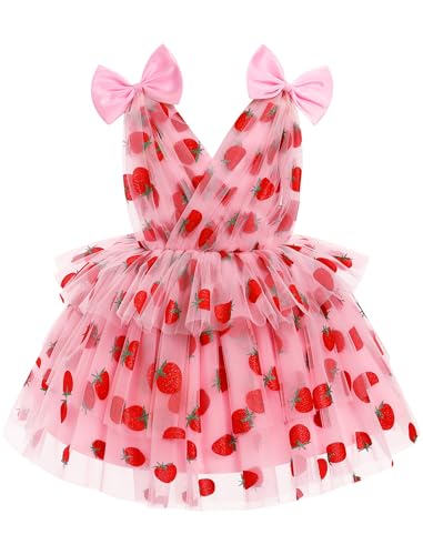 IMEKIS Toddler Girls Butterfly Birthday Dress Rainbow Tulle Formal Wedding Party Ruffle Tutu Dresses Photo Shoot