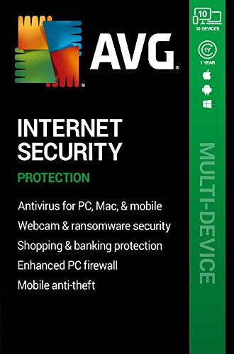 AVG Internet Security 2020 | 10 Devices | 1 Year | PC/Mac | Activation Code by email